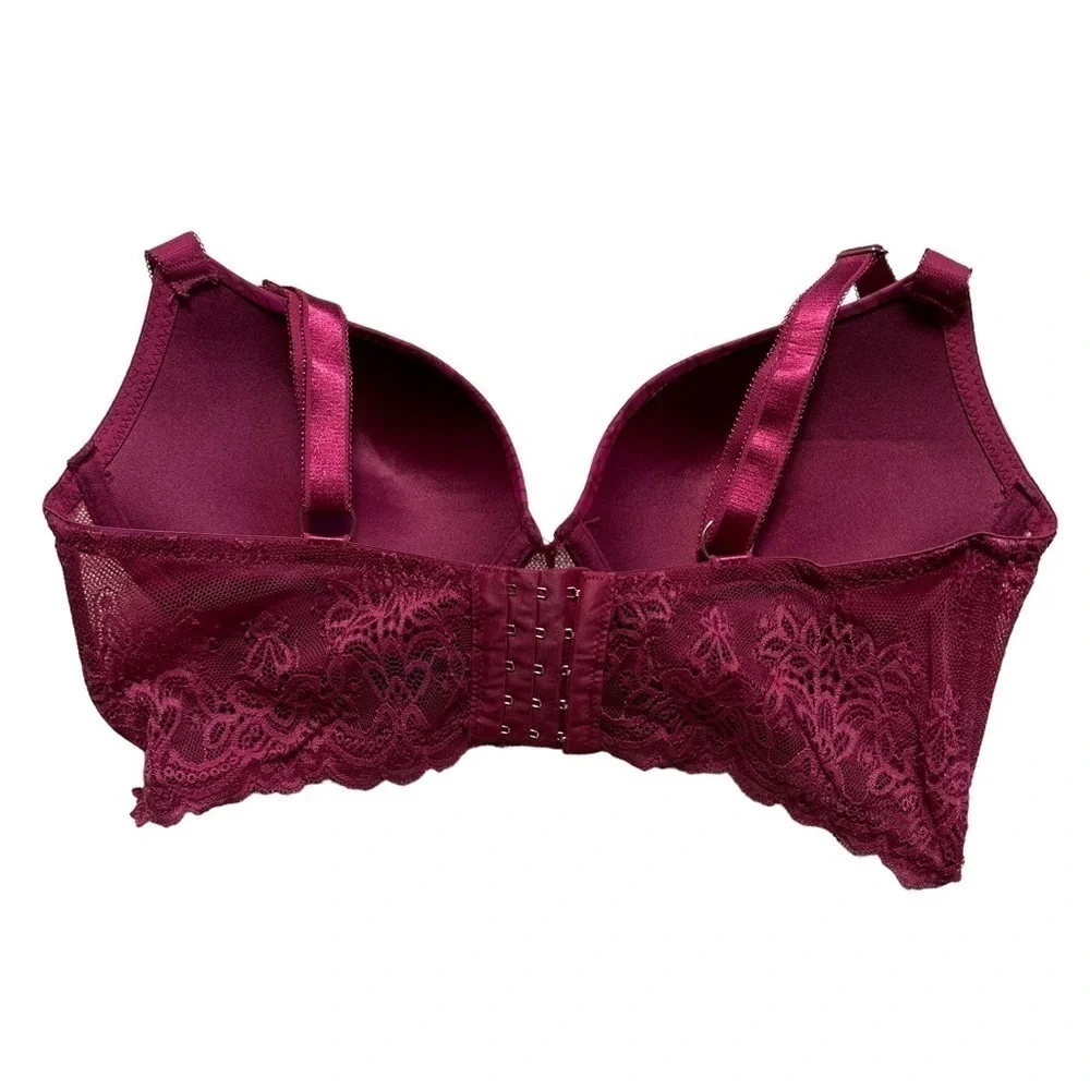 Rachel Roy Magenta Floral Print 5 Hook Push Up Bra 38D